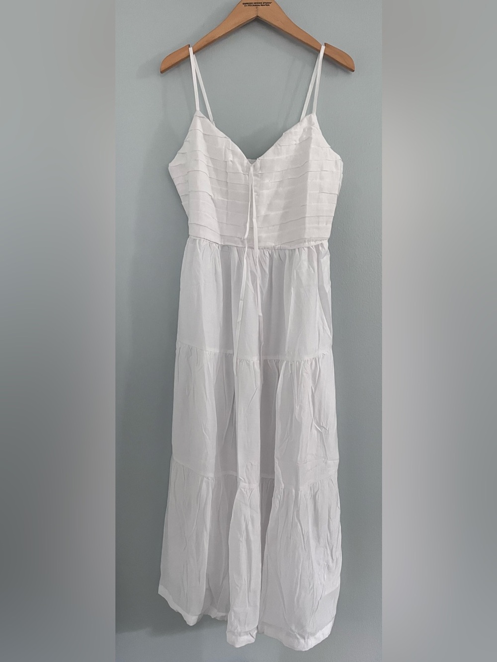 White Midi Maxi Tiered Smocked Spaghetti Strap Dress